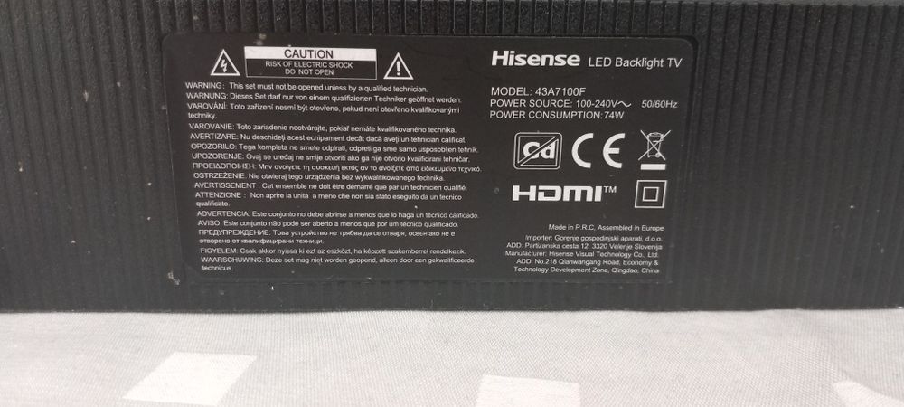 Televisao Hisense 4K Smart TV avaria na placa