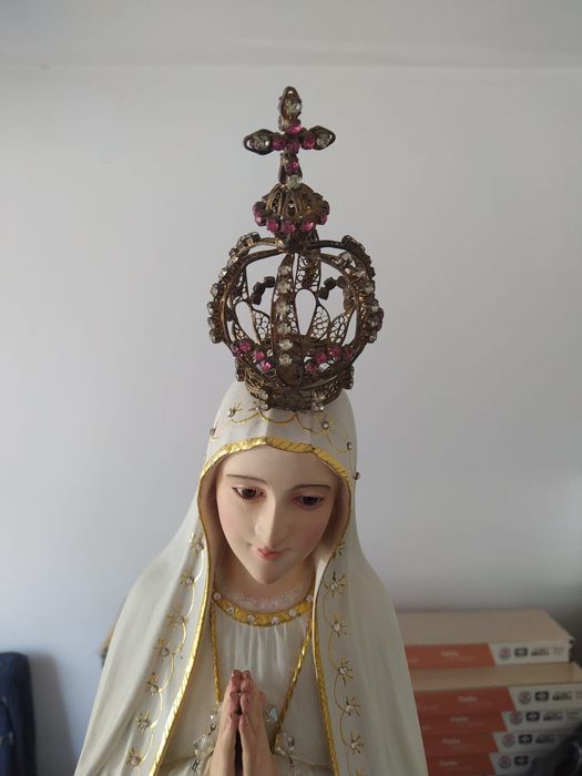 Nossa senhora de Fátima em madeira
