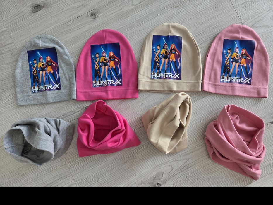 Nowy komplet unisex czapka + komin KPop Demon Hunters Huntrix