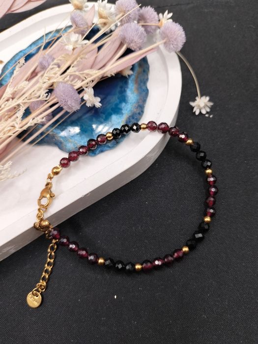 Bransoletka z turmalinem i granatem