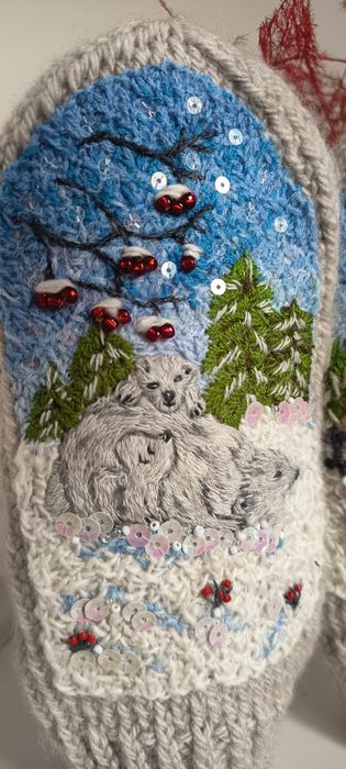 Варежки рукавички з вишивкою