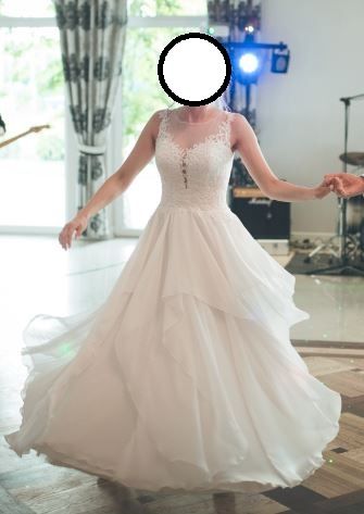 Suknia ślubna ivory, zwiewna, romantyczna ala Lilian West stan idealny