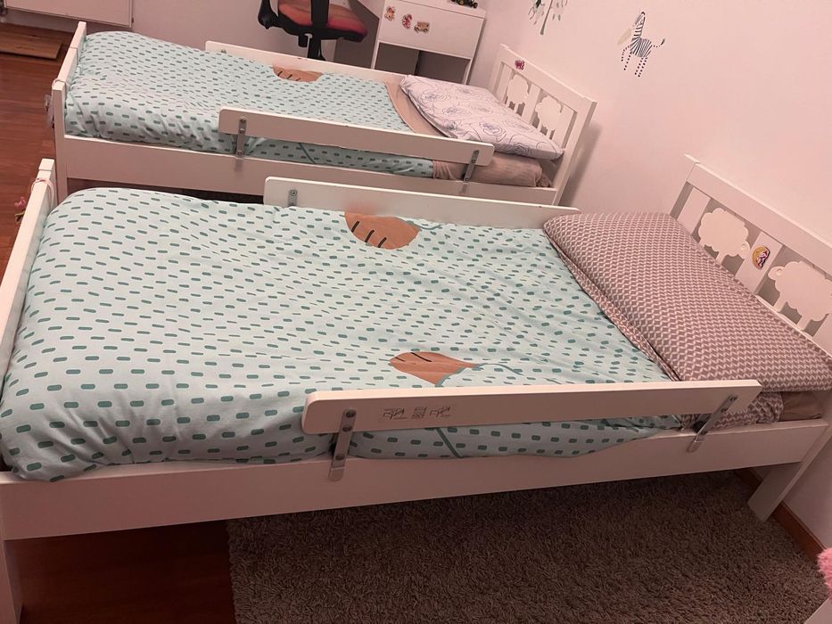 Quarto IKEA (1 cama + 2 barras + 1 colchão+ 1 edredão+ 2 capas)
