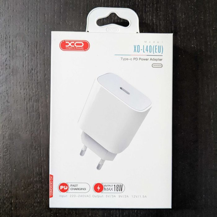 Сетевое зарядное устройство PD XO L40 18W USB-C, Type-C