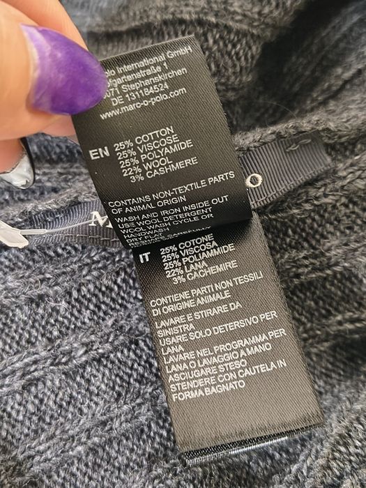 Брендовый серый вязаный снуд/шарф-хомут marc o polo