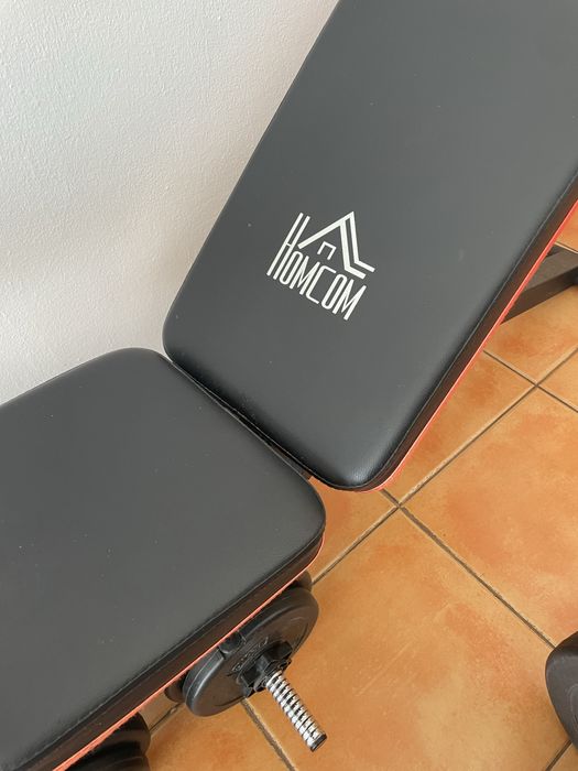 Banco musculação e conjunto pesos