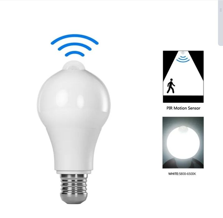 Lâmpada led inteligente detector de movimentos casa quarto apartamento