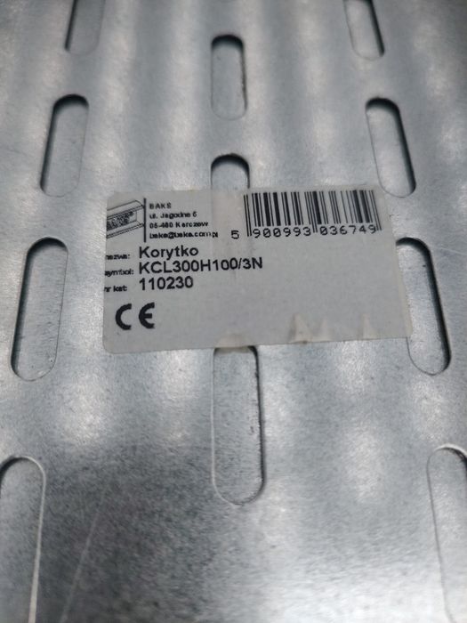 4szt (12m) Korytko kablowe BAKS KCL300H100/3N