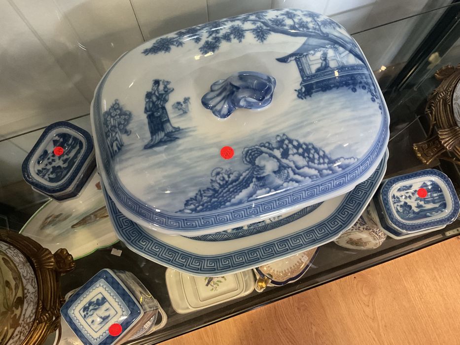 Terrina vista alegre blue canton com travessa 36/38 cm