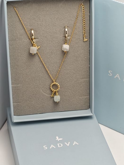 Komplet biżuterii Sadva srebro 925 z akwamarynem