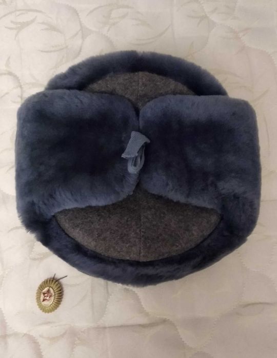 Офицерская шапка-ушанка из овчины 54 размер Шапка СССР