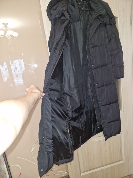 Довге, стьобане дуте пальто .