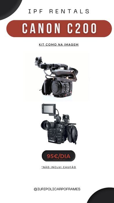 Lentes Samyang, Canon c200, Sony A6300 e etc para alugar