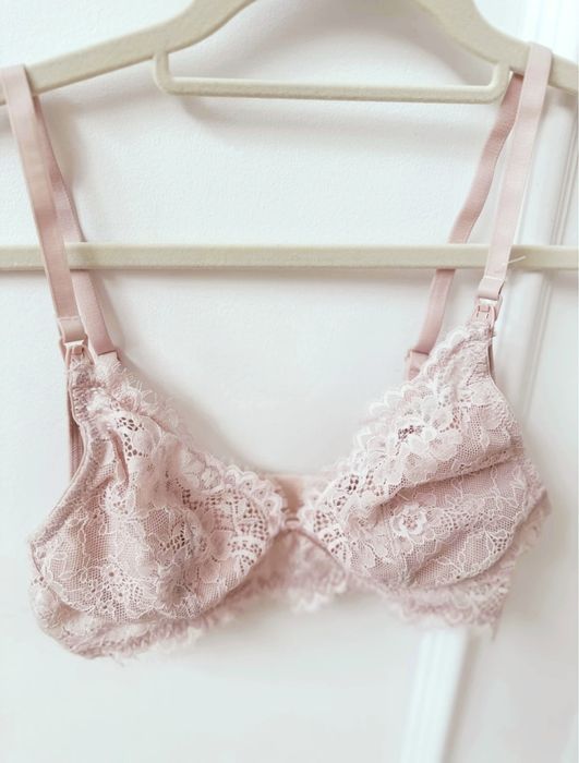 Biustonosz do karmienia koronkowy bawełniany wewnątrz odpinane stanik