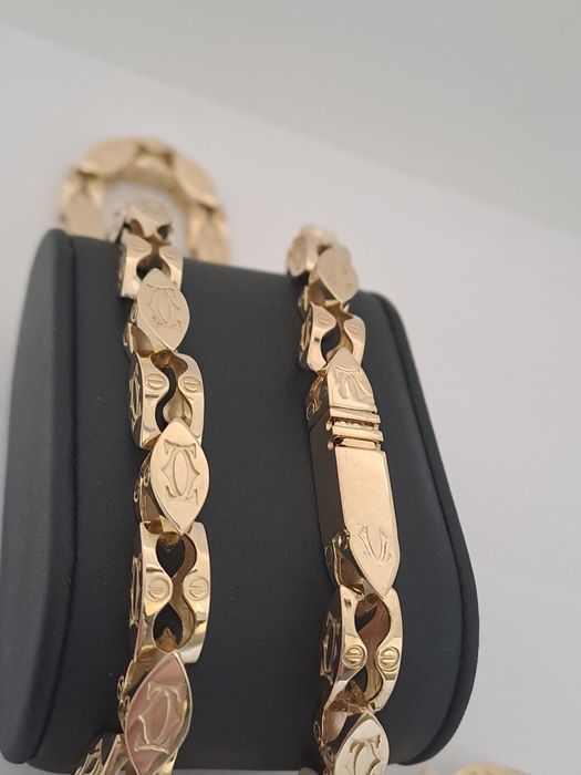Złoty łańcuszek splot CARTIER 585 Nowy