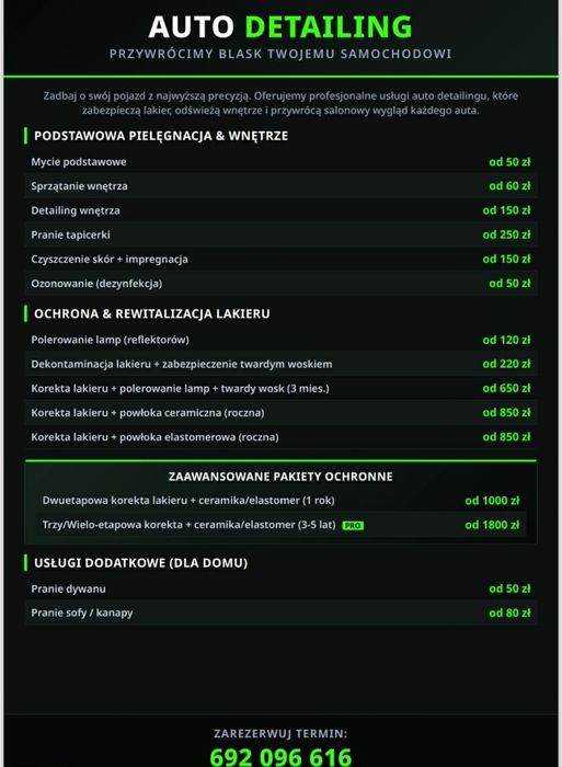 Auto Detailing Korekta Lakieru Pranie Ceramika Serwis Woskowanie