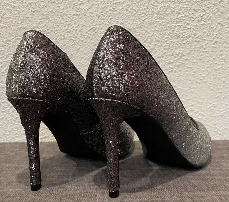 Szpilki fioletowo-srebrne ombre