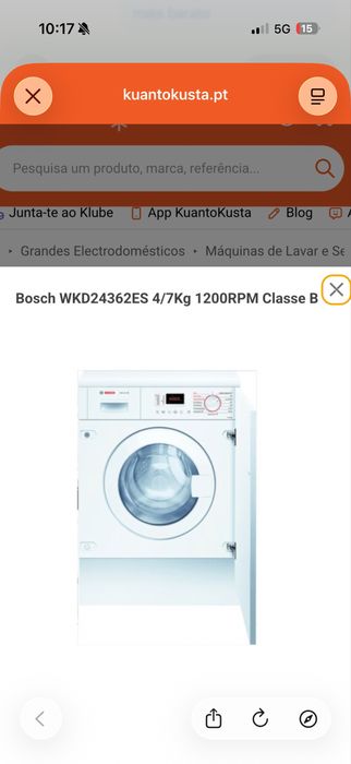 Bosch WKD24362ES 4/7Kg 1200RPM Classe B