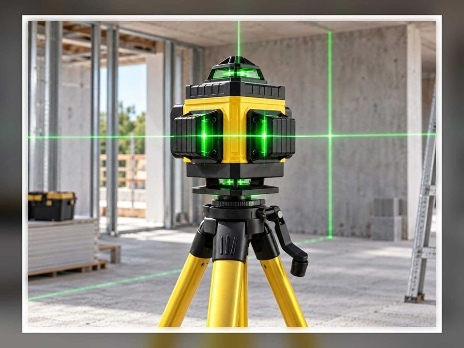Nowa Poziomica Laserowa 4D 16 Linii Zielona 45 M Statyw Pilot Etui