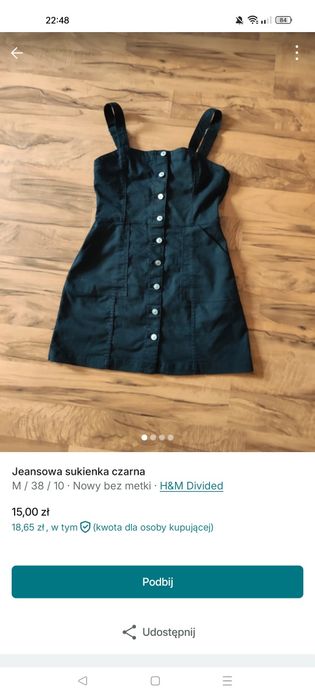 Sukienka czarna jeansowa