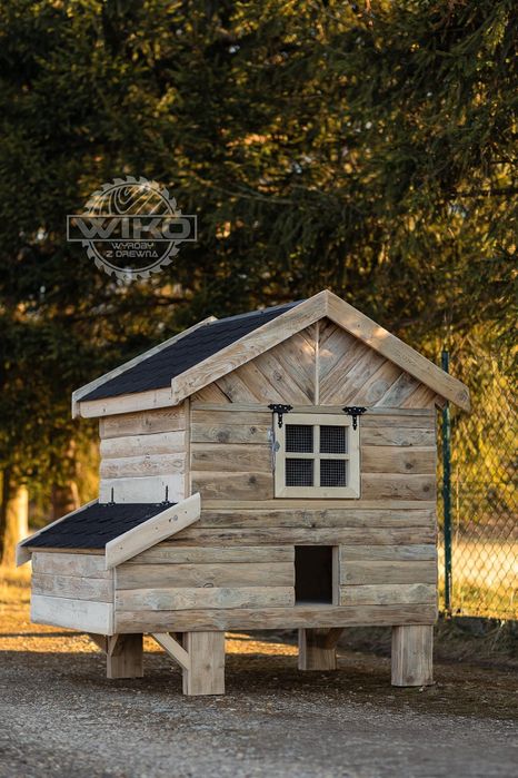Kurnik xl dla 6-14 kur, kaczek, gęsi deska sosna ocieplony, całoroczny