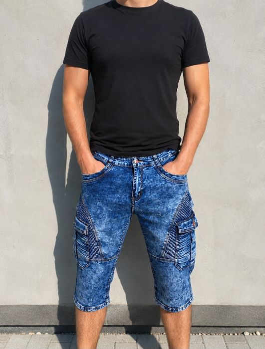 DTGreen Jeans – spodenki jeansowe bojówki męskie W34.