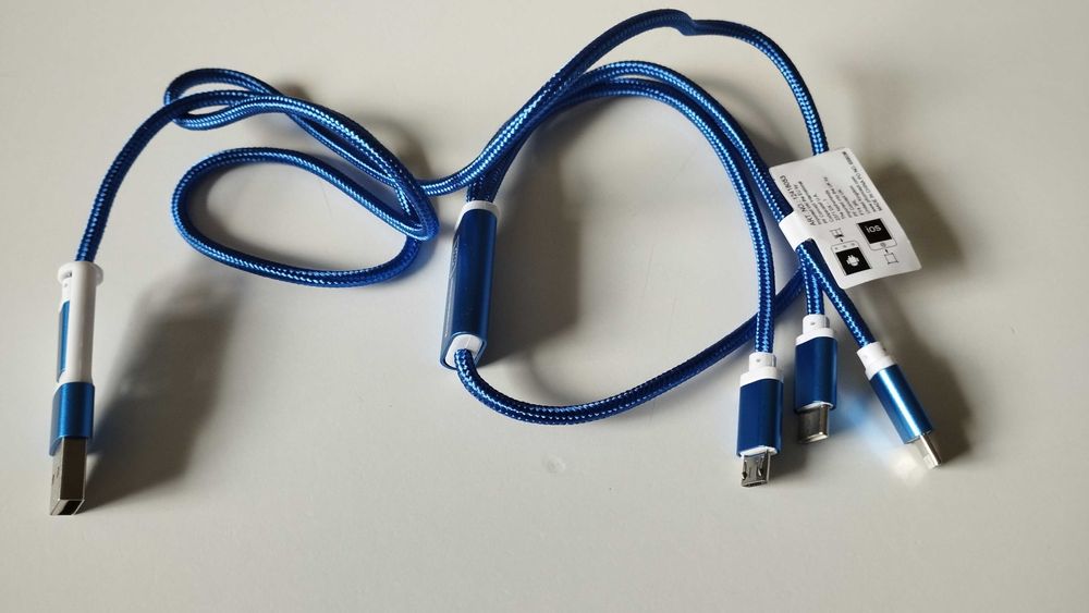 Kabel do ładowania 5 w 1 z podwójnym wejściem
