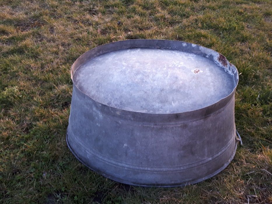 Stara balia ocynkowana duża 81 cm antyk zabytek