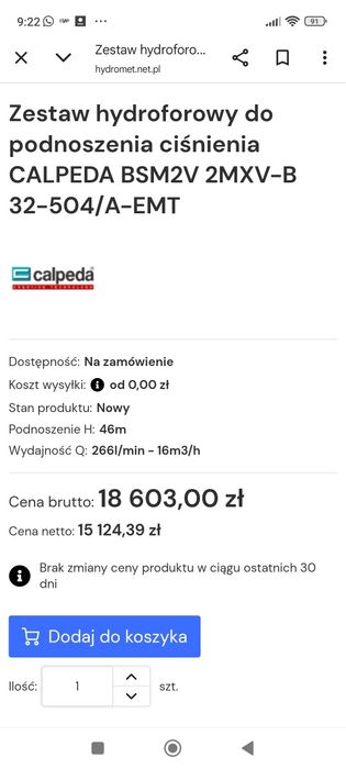 Zestaw hydroforowy do podnoszenia ciśnienia..
