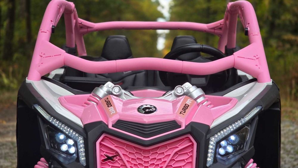 Buggy CAN-AM Maverick DELUXE + POMPOWANE KOŁA 4x200W 24V20Ah Różowy