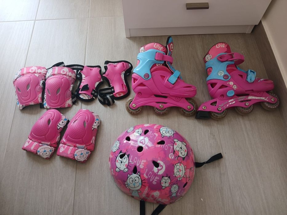 Patins infantil, com proteções