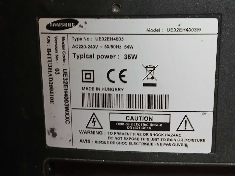 PEÇAS - TV LED 32" - Samsung UE32EH4003W - com Ecrã Partido!!_2