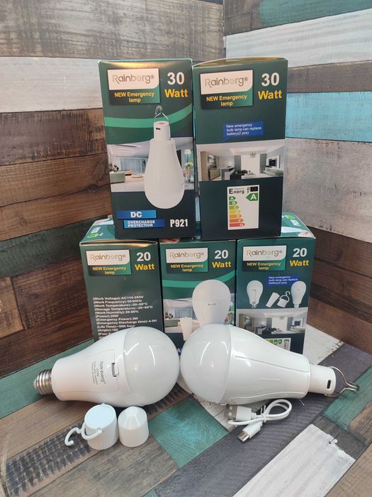 Лампа аккумуляторная в патрон Е27 лампочка аварійна 2 батарейки 20Ватт