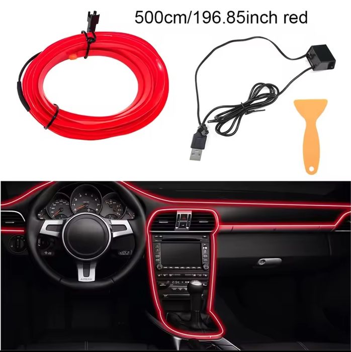 Oświetlenie Led deski rozdzielczej kolor czerwony