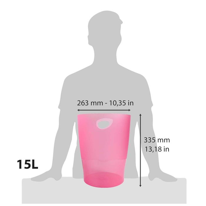 Exacompta 45354D ECOBIN kosz na śmieci 15 litrów malinowy