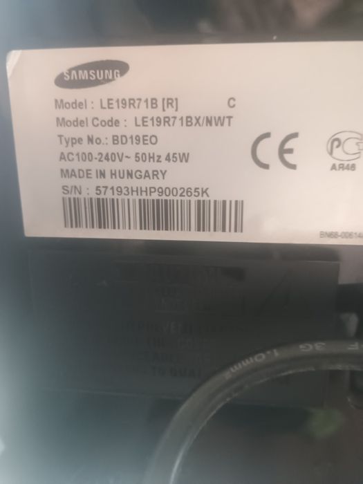 Телевізор Самсунг 19 дюймів б/у, стан 4 з 5, робочий.