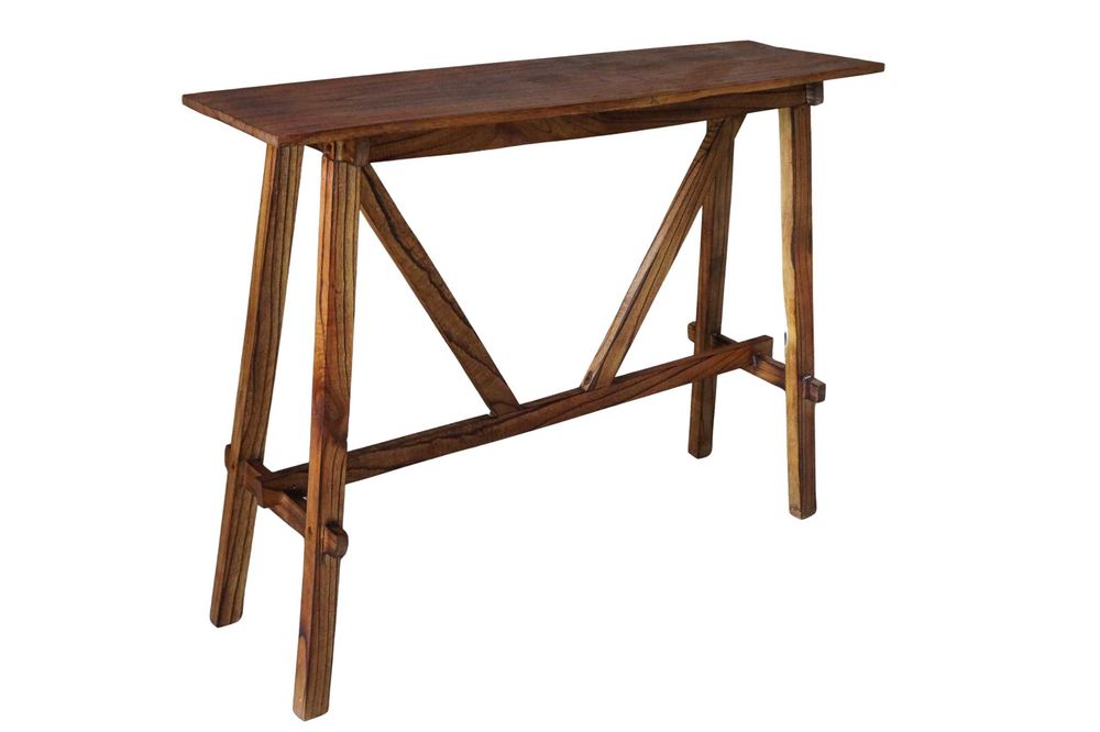 Drewniana konsola 100x30x80 cm brąz vintage