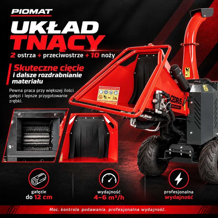Cedrus CEDRB05PRO-HE-V rębak 12 cm podajnik hydrauliczny 2 cylindry