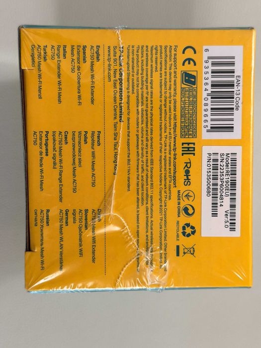 TP-Link RE190 Mesh Wi-Fi Extender AC750