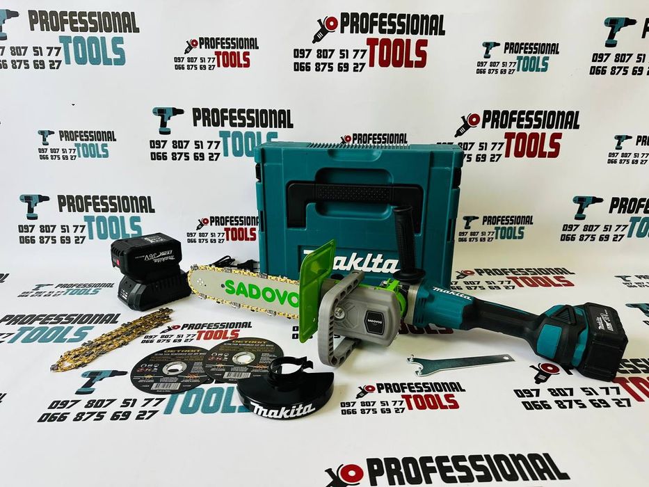 Акумуляторна кутова шліфувальна Макіта DGA504 Болгарка + Сучкоріз 36V