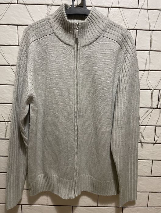 Чоловіча сіра тепла кофта на замку светр xl