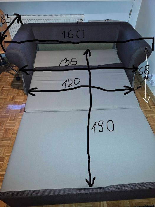 Sofa łóżko rozkładane Super Okazja