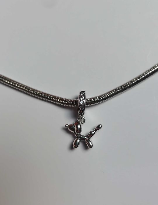 Charms / przywieszka do bransoletki - balonikowy piesek (srebro 925)