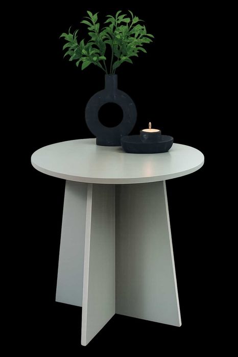 Nowoczesny elegancki stolik kawowy okrągły czarny/szary 40cm