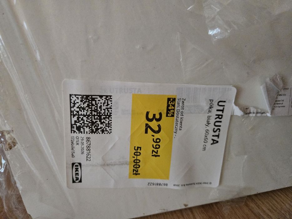 Pólka ikea maximera 80 x 60 biała 60 x 60