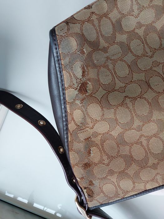 Torebka Coach New York brązowa beżowa z logo