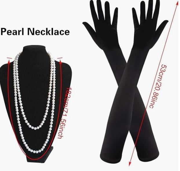 Elecland Zestaw Przebranie Karnawał Sukienka Lata 20ste  L