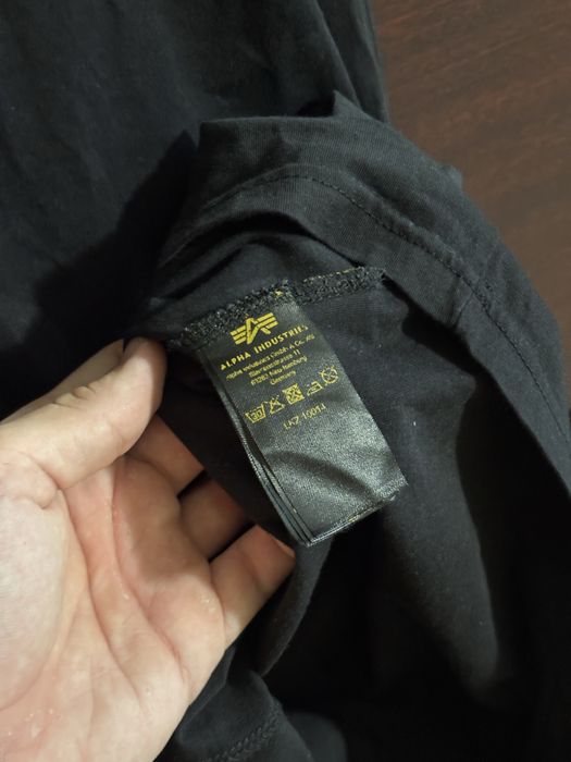 Лонгслів Alpha Industries Remove Before Flight чорний, по факту L (бірка XL)