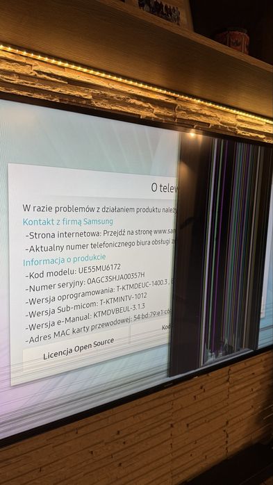 Telewizor Samsung 55 cali uszkodzona matryca