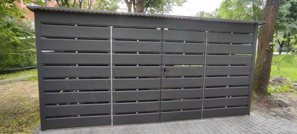 Wiata Śmietnikowa, Schowek na Kontenery | Profil Ocynkowany!